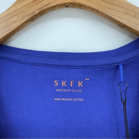 SKFK SkunkFunk HAMALAU BASIC Short Sleeve V-Neck TEE in Royal Blue US 6 - Picture 3 of 10